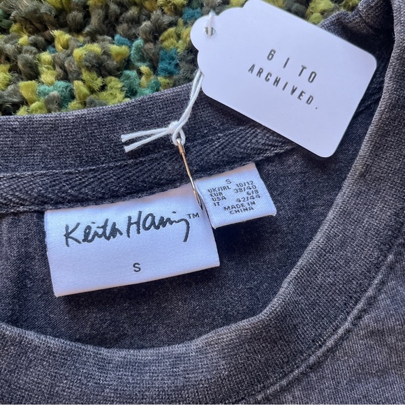 Keith Haring Charcoal Logo T (S, can fit M, see measurements) - Picture 3 of 6